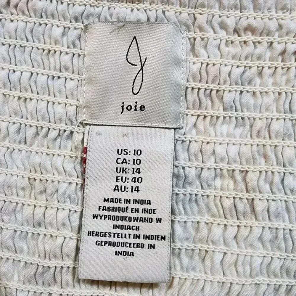 Joie V-neck Maxi Dress Yellow Floral Boho Tiered Impire Cotton Size 10 Women's - Picture 7 of 13